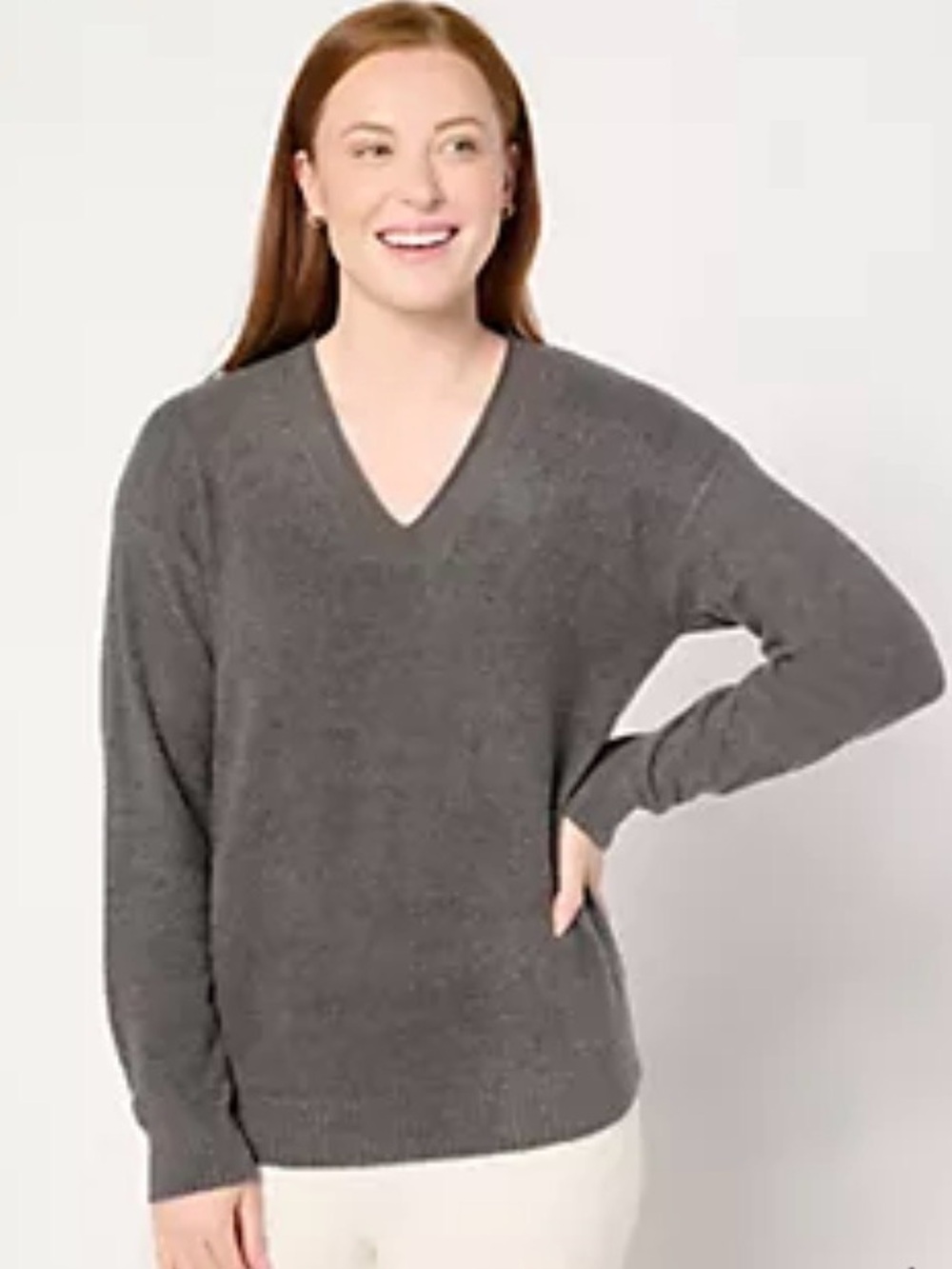 Barefoot Dreams | Gray CozyChic Lite Core Spun Pullover Sweater Sz L
